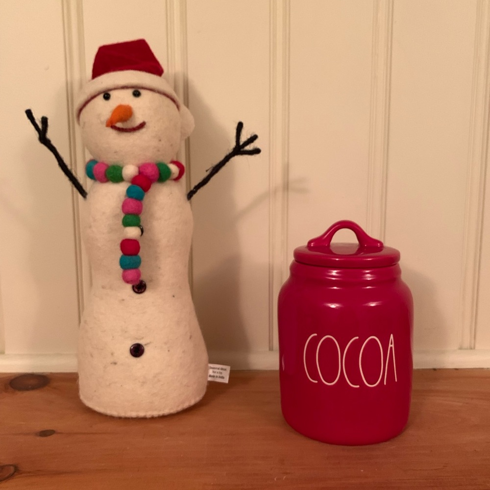 Rae Dunn red baby cocoa canister
